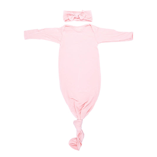 Heavenly Pink Knotted Gown: Gown & Bow