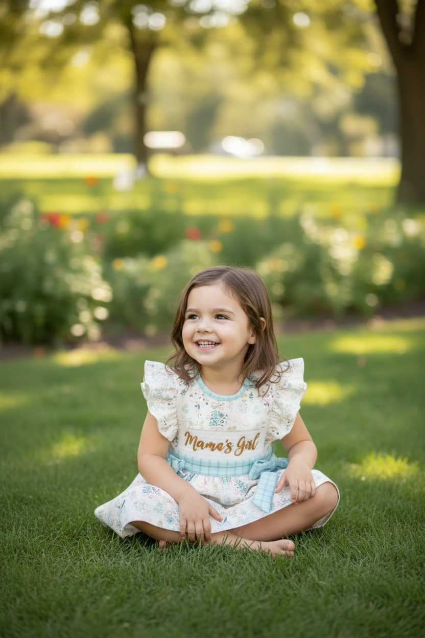 Floral "Mama's Girl" Dress- Machine Smocked