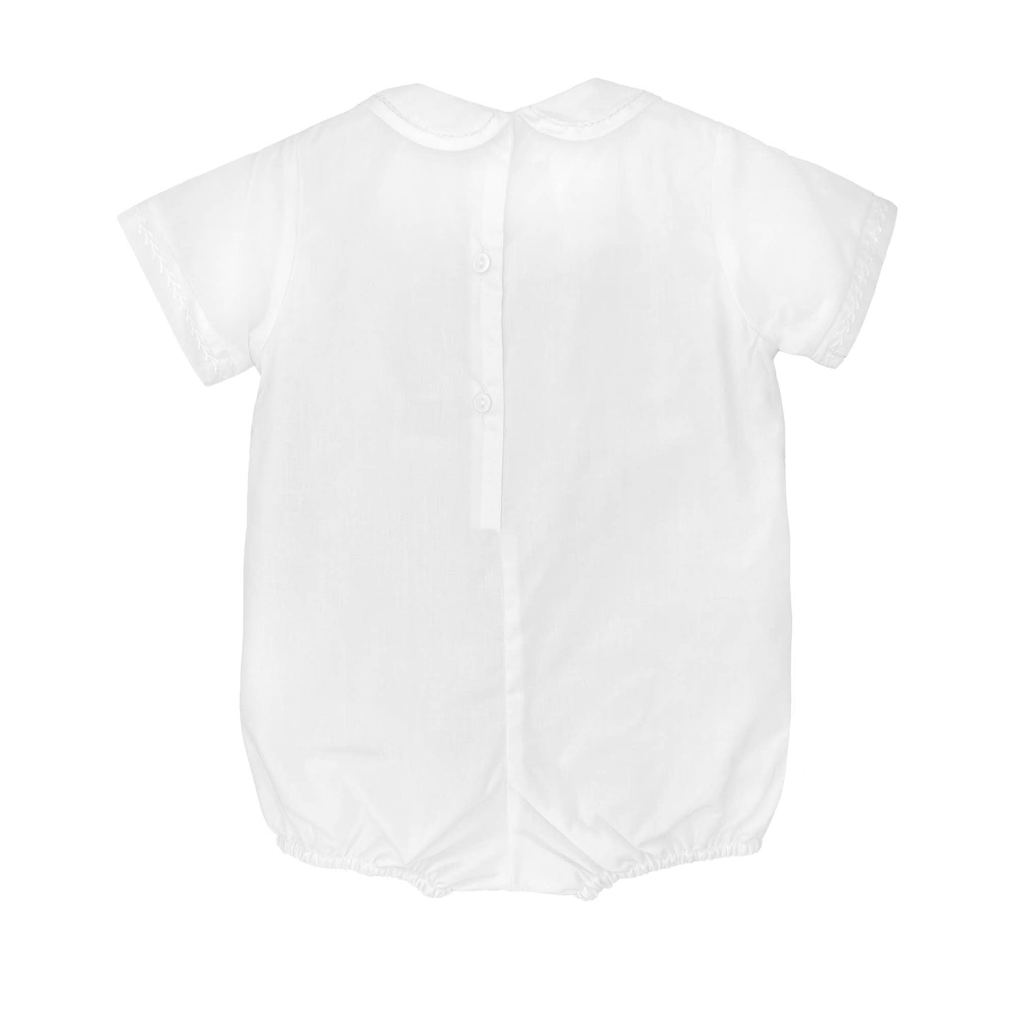 Romper with Pintucks: White / 9 Month