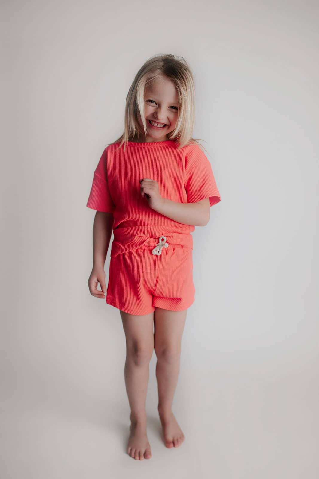 Neon Coral Waffle Set