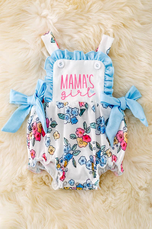 MAMA'S GIRL FLORAL ROMPER WITH CUTE SIDE BOWS