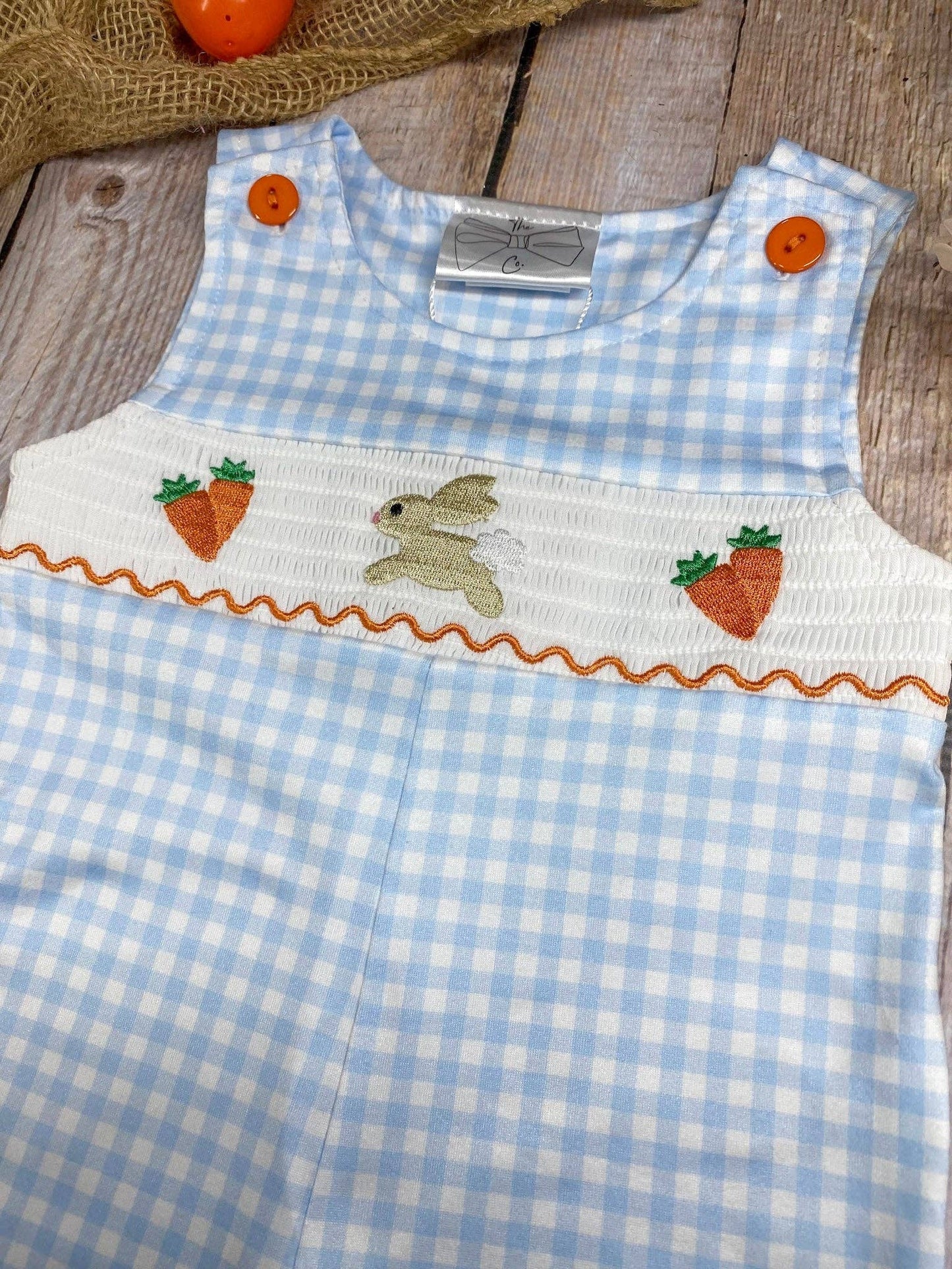 Boys Blue Gingham Easter Longall: 12-18m