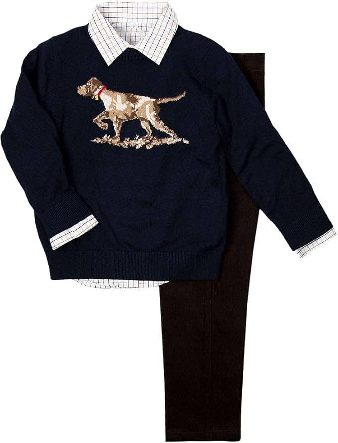 Good Lad 2/7 Boys Long Sleeve Dog-Themed Sweater Set : 4 Years