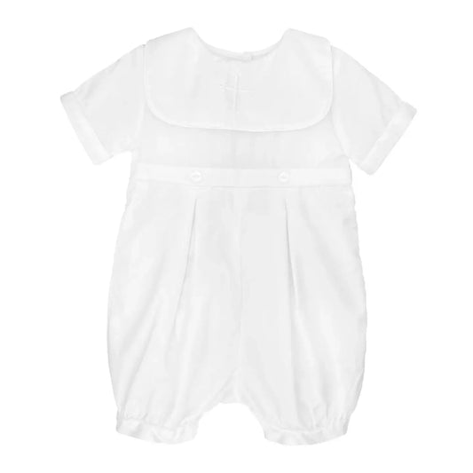 Embroidered Cross Christening Romper: 18 Month