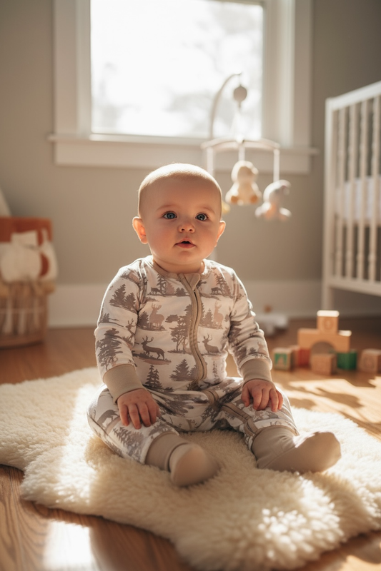 Wilderness multi-printed baby onesie. LR080708 AMY (Copy): 0-6M