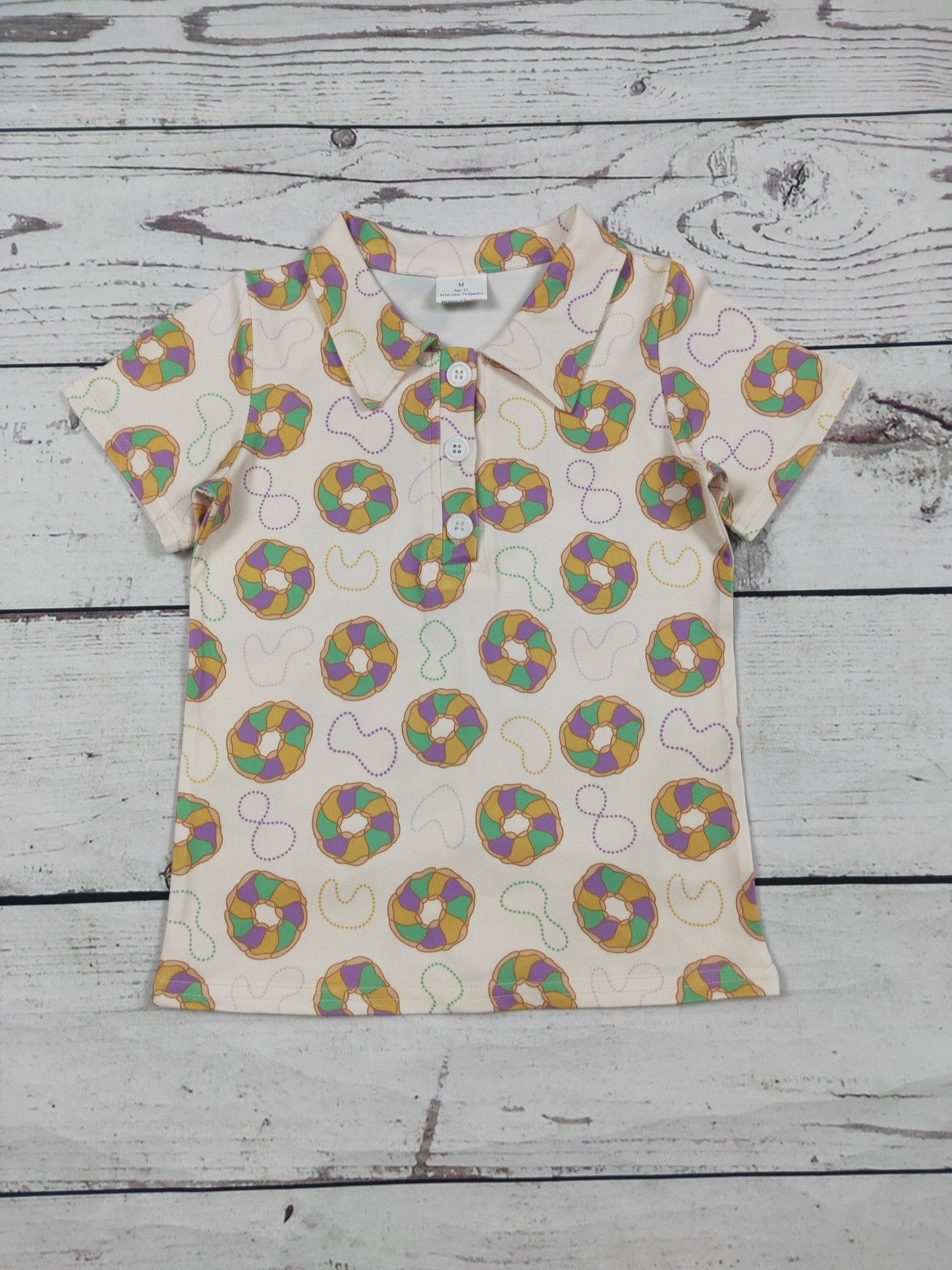 Baby Boys King Cakes Printed Mardi Gras Polo: 4T