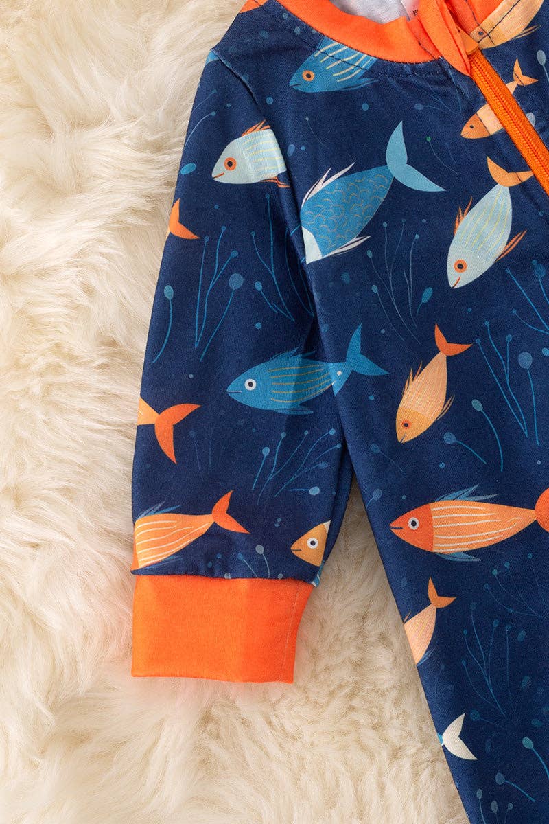 Navy Blue Baby Fish Zippie