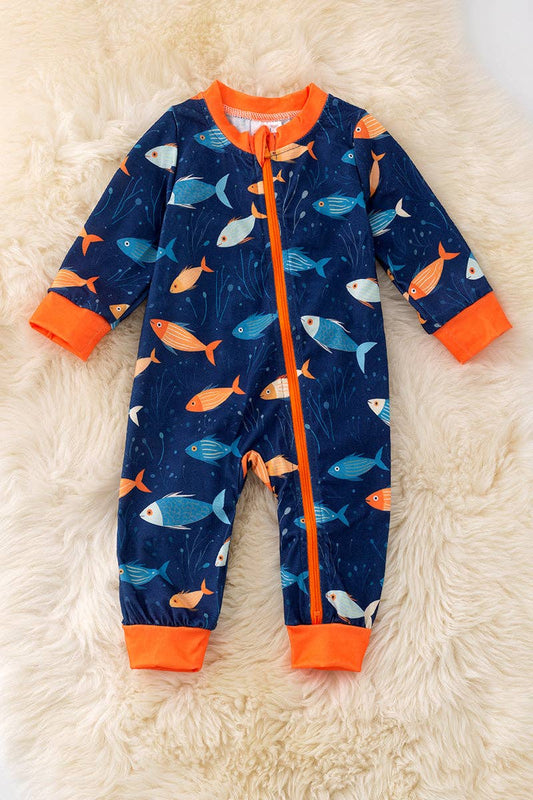 Navy Blue Baby Fish Zippie
