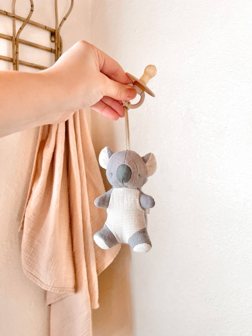 *NEW OPTIONS* Bitzy Pal Natural Rubber Pacifier & Plush: Cow