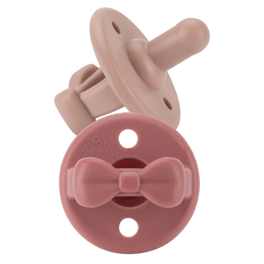 *NEW SIZE* Sweetie Soother™ Pacifier Sets (2-pack): Toast + Buttercream Braids