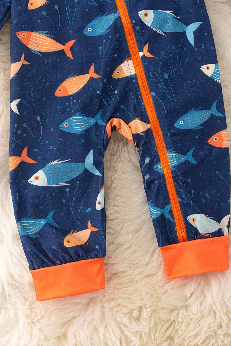 Navy Blue Baby Fish Zippie