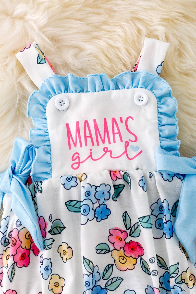 MAMA'S GIRL FLORAL ROMPER WITH CUTE SIDE BOWS