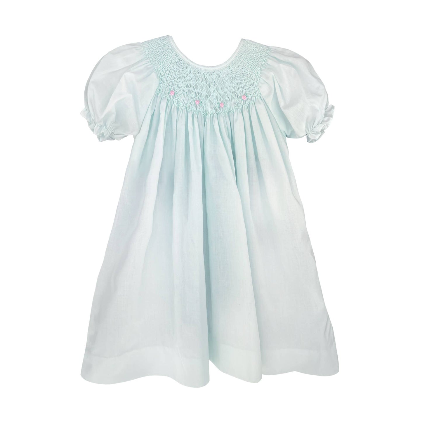 Smocked Daygown with Raglan Embroidery: White / 6 Month