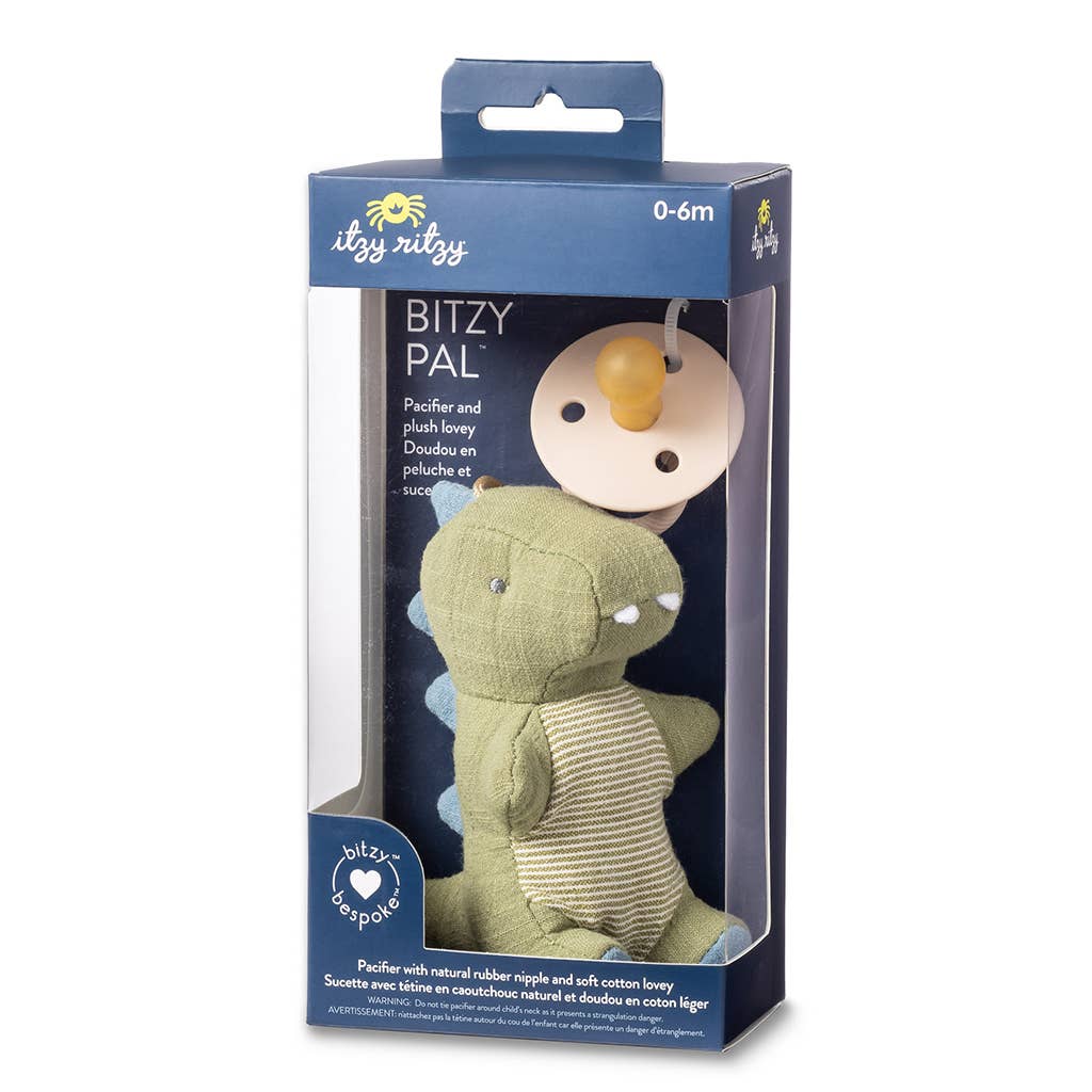 *NEW OPTIONS* Bitzy Pal Natural Rubber Pacifier & Plush: Cow
