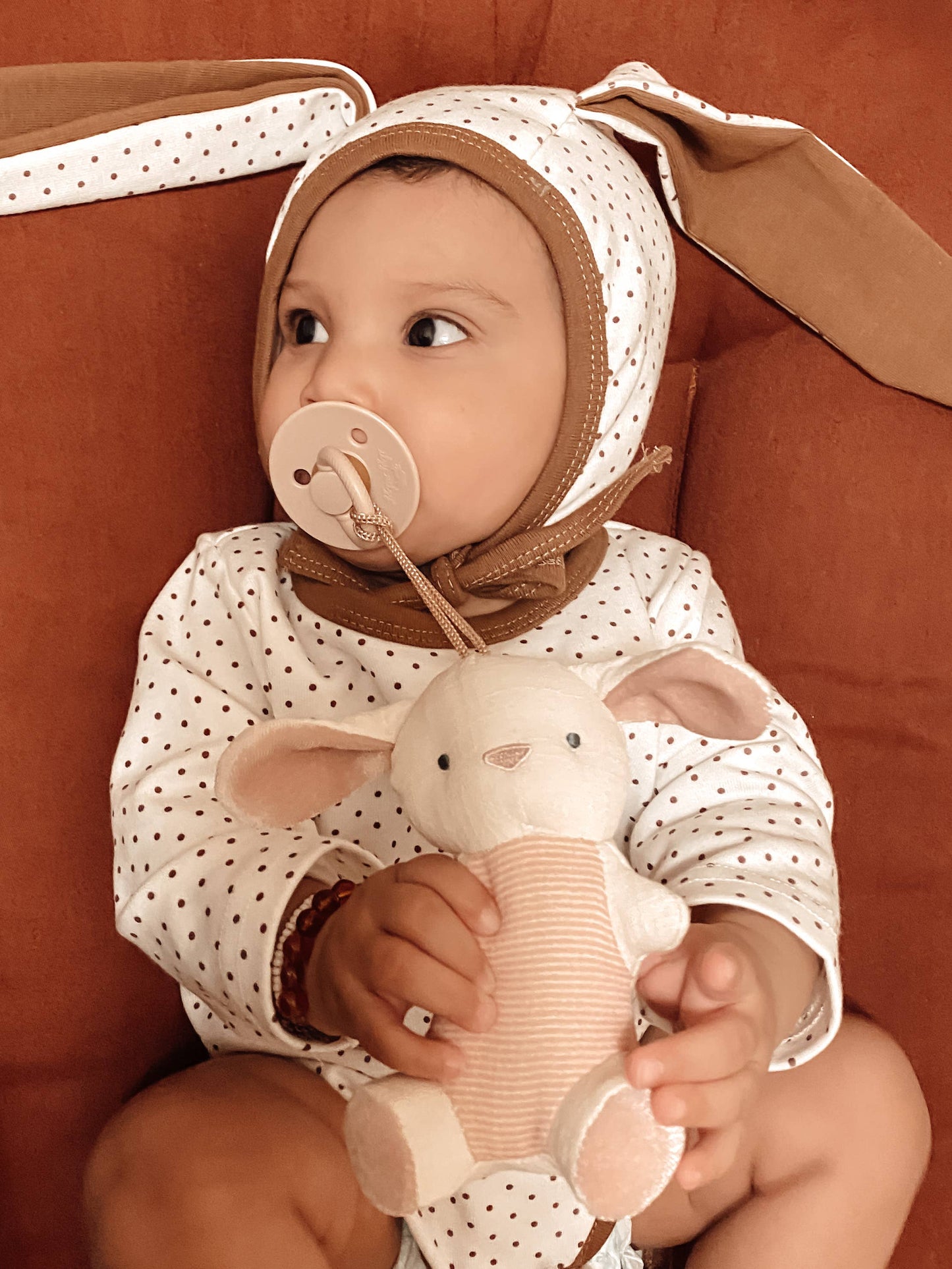 *NEW OPTIONS* Bitzy Pal Natural Rubber Pacifier & Plush: Cow