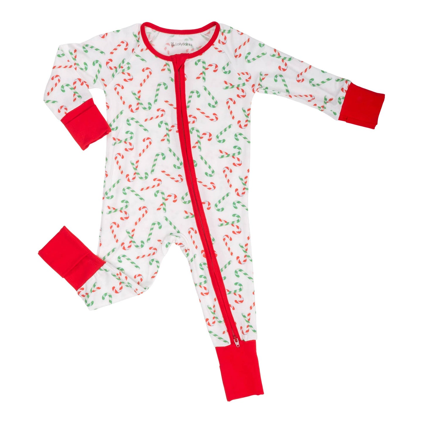 Candy Cane Christmas Holiday Baby Bamboo Pajamas: Newborn