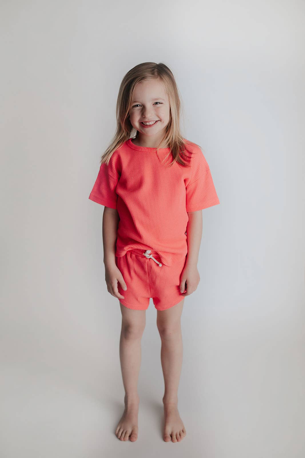 Neon Coral Waffle Set