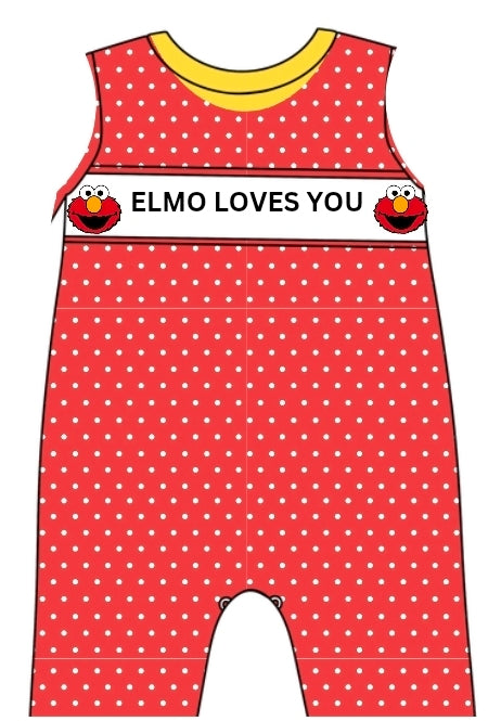 Sesame Street- Elmo Loves You -Machine Smocked -Pre-Order