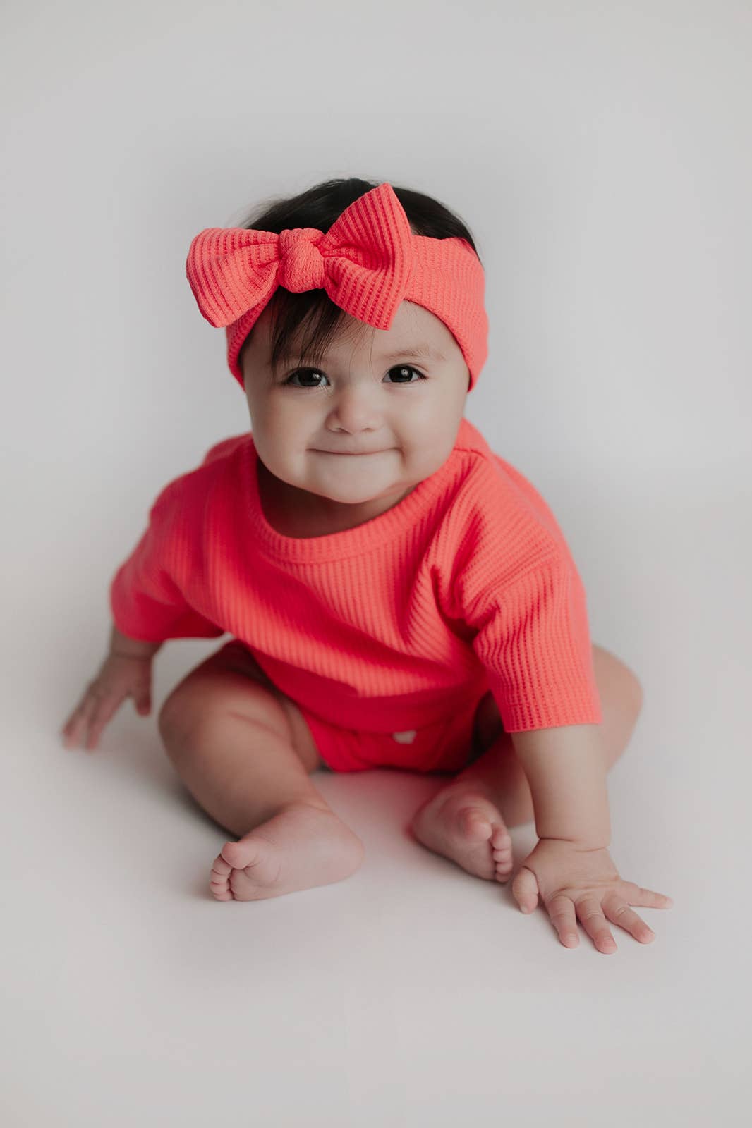 Neon Coral Waffle Set