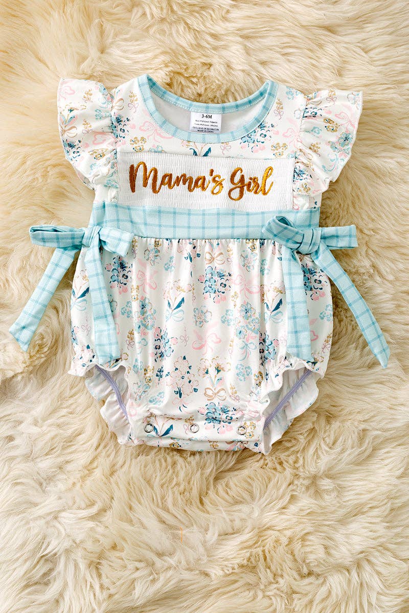 Floral "Mama's Girl" Bubble- Machine Smocked