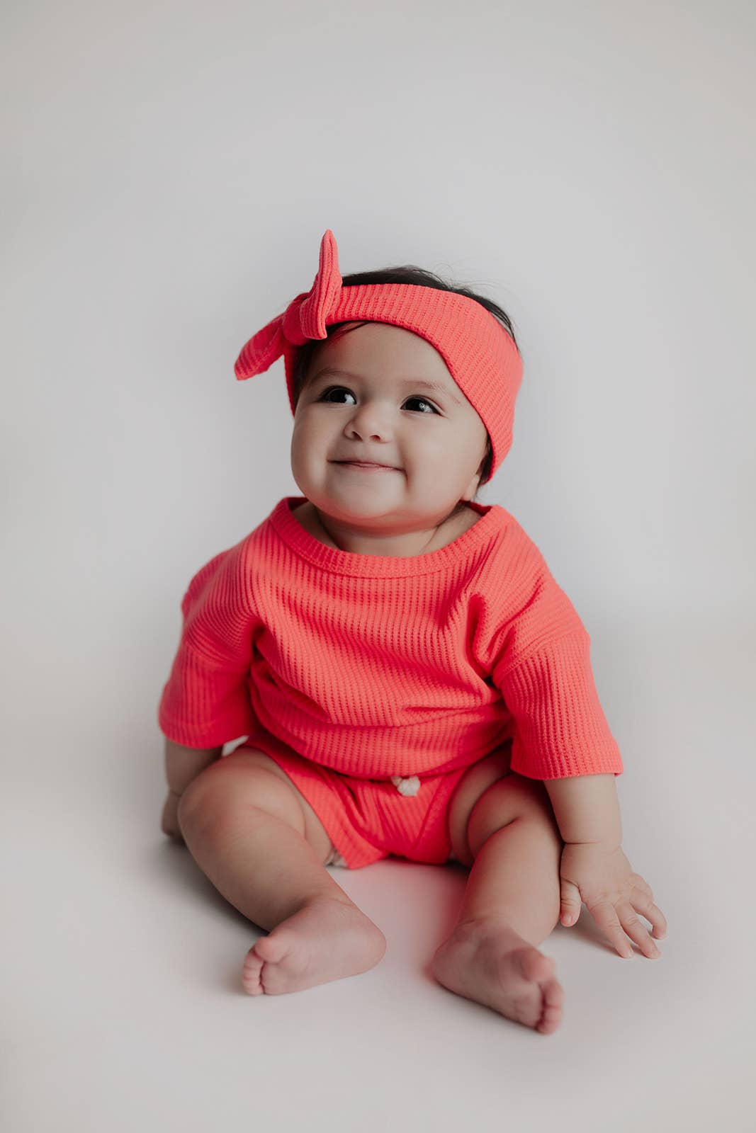 Neon Coral Waffle Set