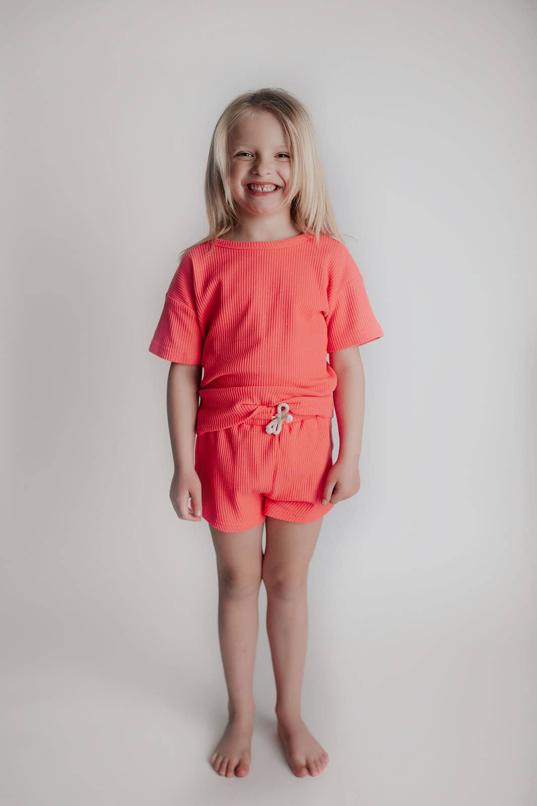 Neon Coral Waffle Set