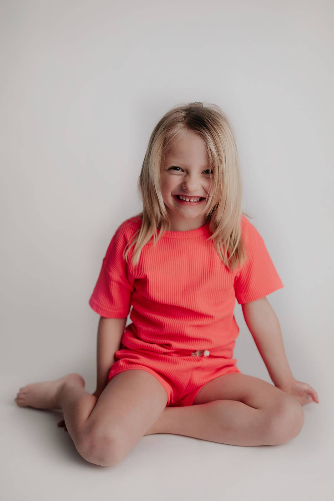 Neon Coral Waffle Set