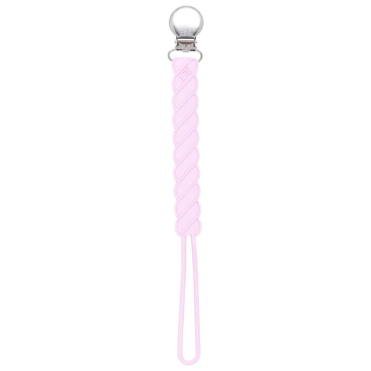 Twist Pink All Silicone Modern Pacifier Clip