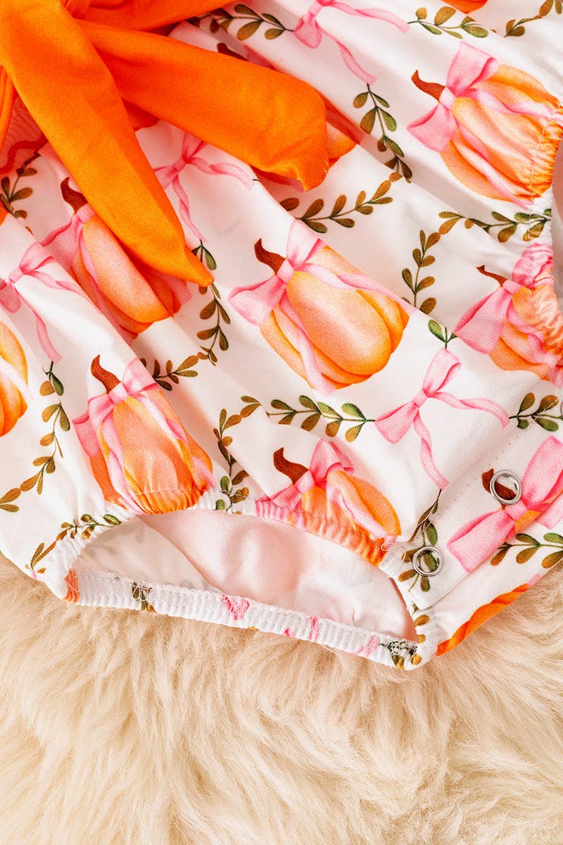 Grandmillenial Pumpkin smocked romper