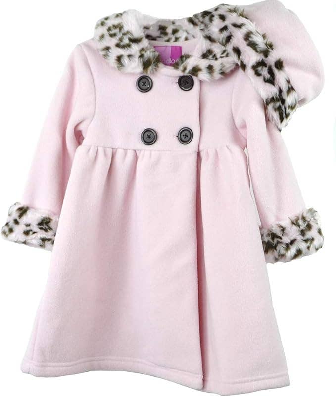 Good Lad Toddler Girl Pink Fleece Dresscoat with Hat: 3 Years