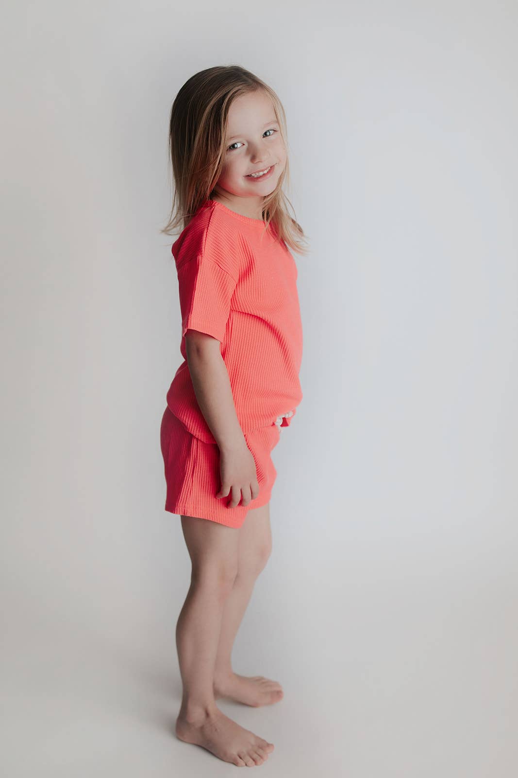 Neon Coral Waffle Set