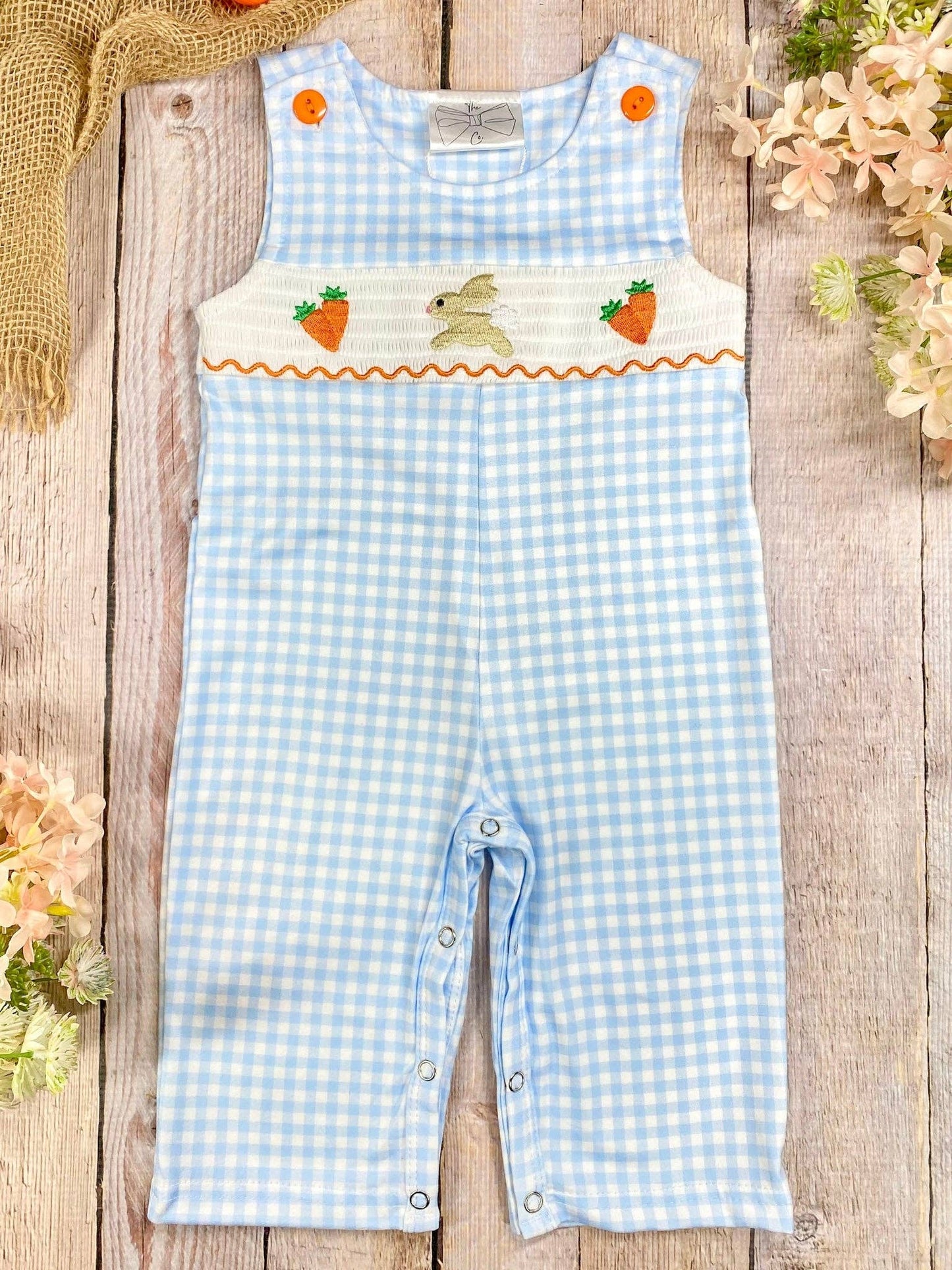 Boys Blue Gingham Easter Longall: 12-18m