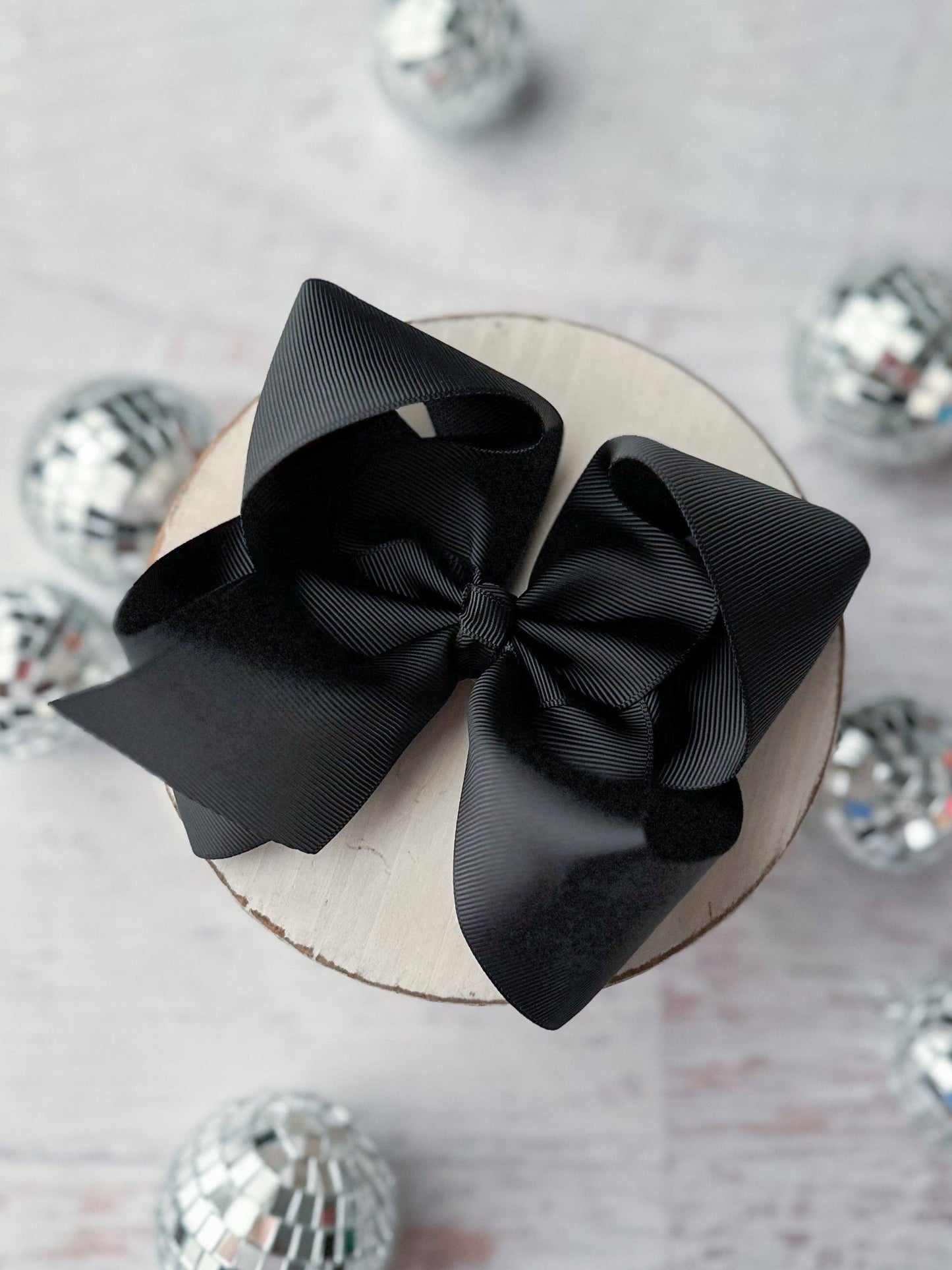 Oversize Grosgrain Hair Bow - Alligator Clip - 5.5": White