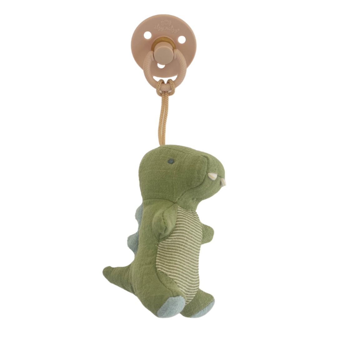 *NEW OPTIONS* Bitzy Pal Natural Rubber Pacifier & Plush: Cow