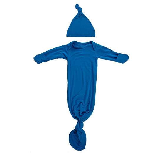 Blue Knotted Gown: Gown & Hat