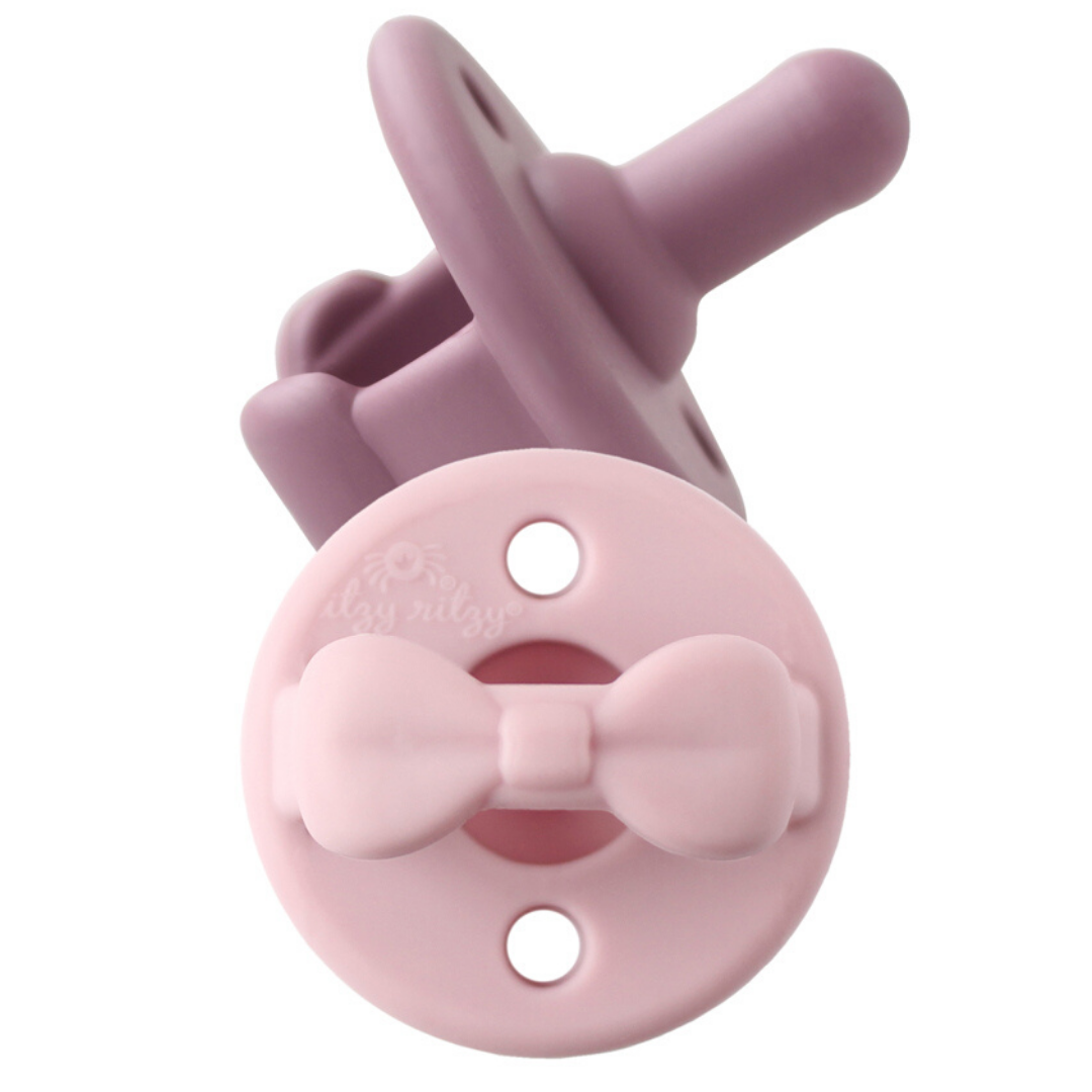 *NEW SIZE* Sweetie Soother™ Pacifier Sets (2-pack): Toast + Buttercream Braids