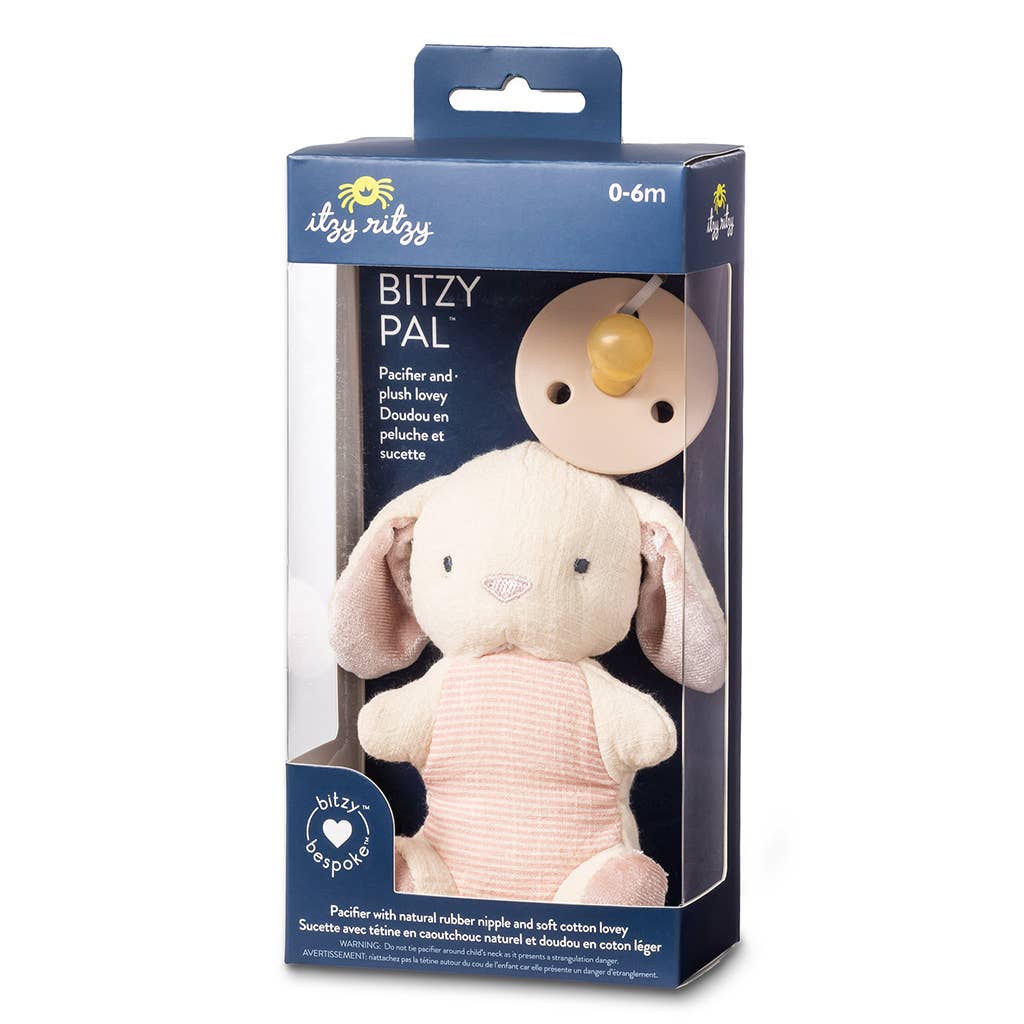 *NEW OPTIONS* Bitzy Pal Natural Rubber Pacifier & Plush: Cow