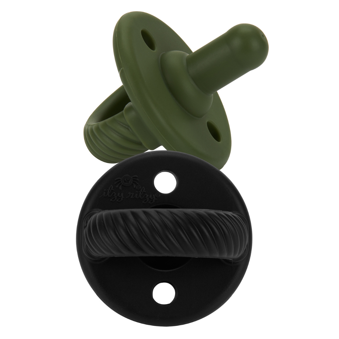 *NEW SIZE* Sweetie Soother™ Pacifier Sets (2-pack): Toast + Buttercream Braids