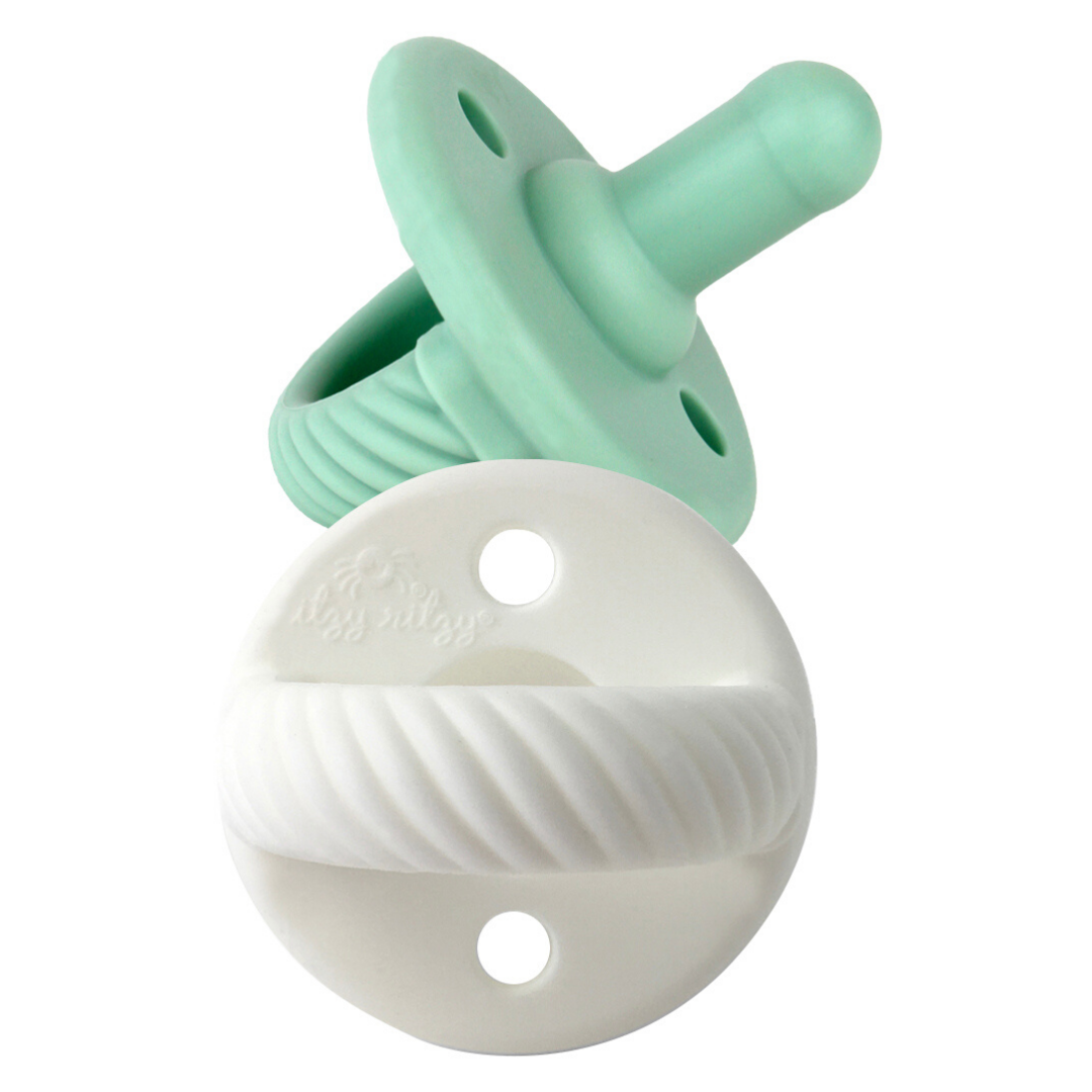 *NEW SIZE* Sweetie Soother™ Pacifier Sets (2-pack): Toast + Buttercream Braids