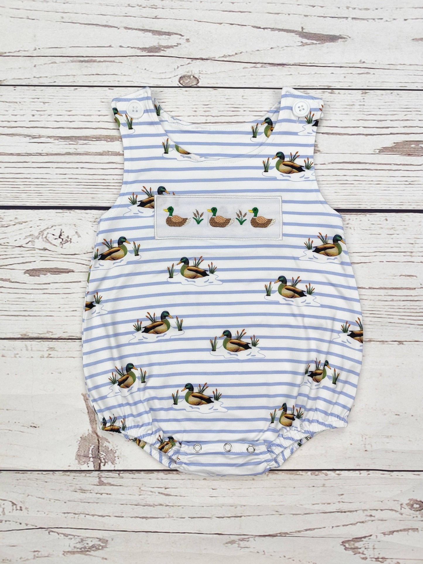 Blue Lagoon Embroidered Duck Bubble