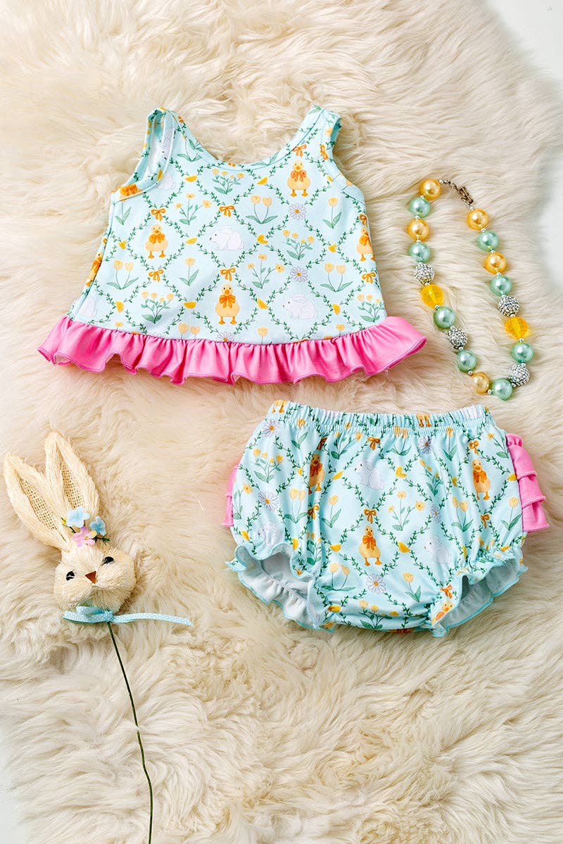 Duck & bunny printed swing set. RPG60230 AMY: 18-24M