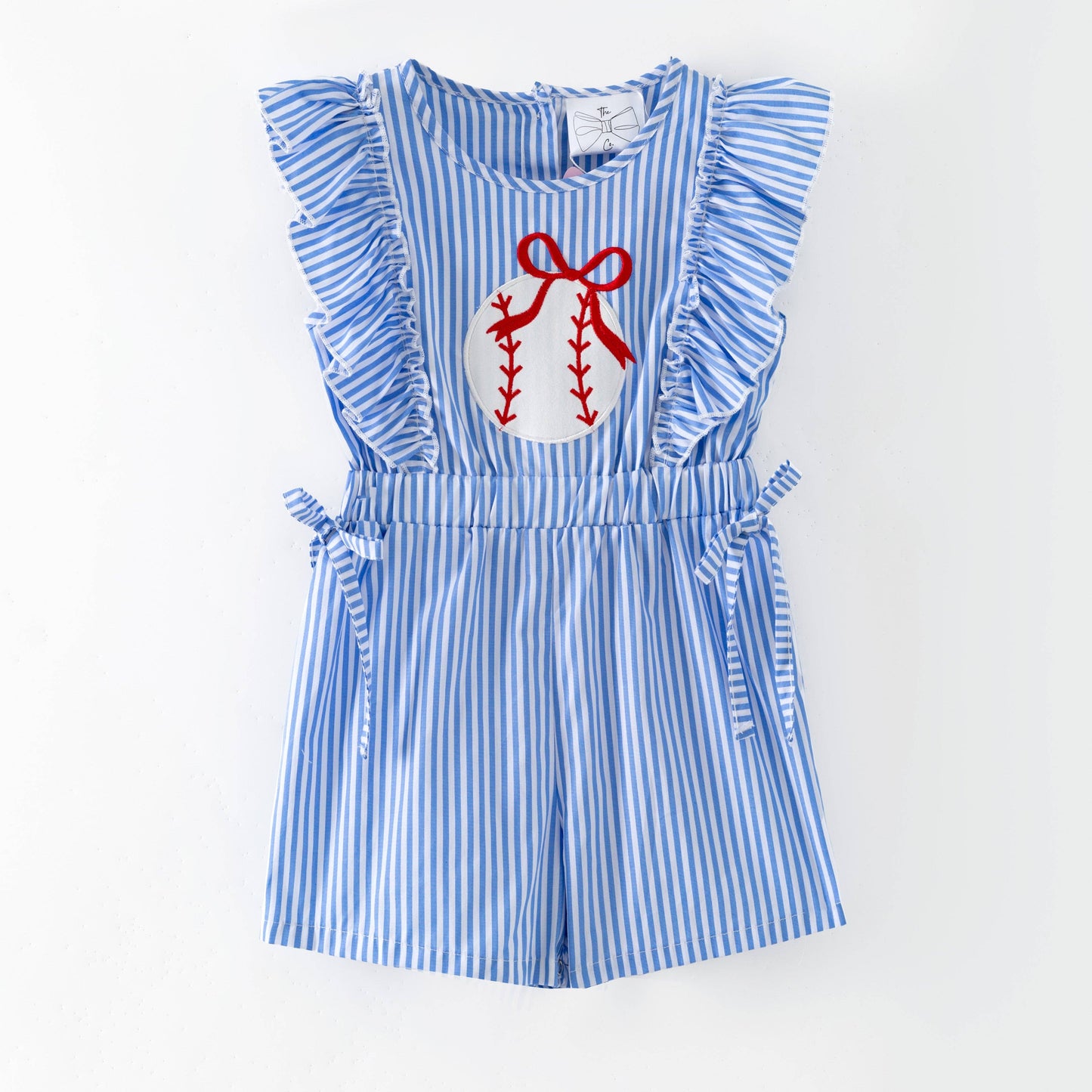 Baseball Bow Romper