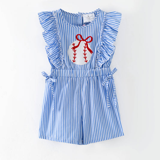 Baseball Bow Romper