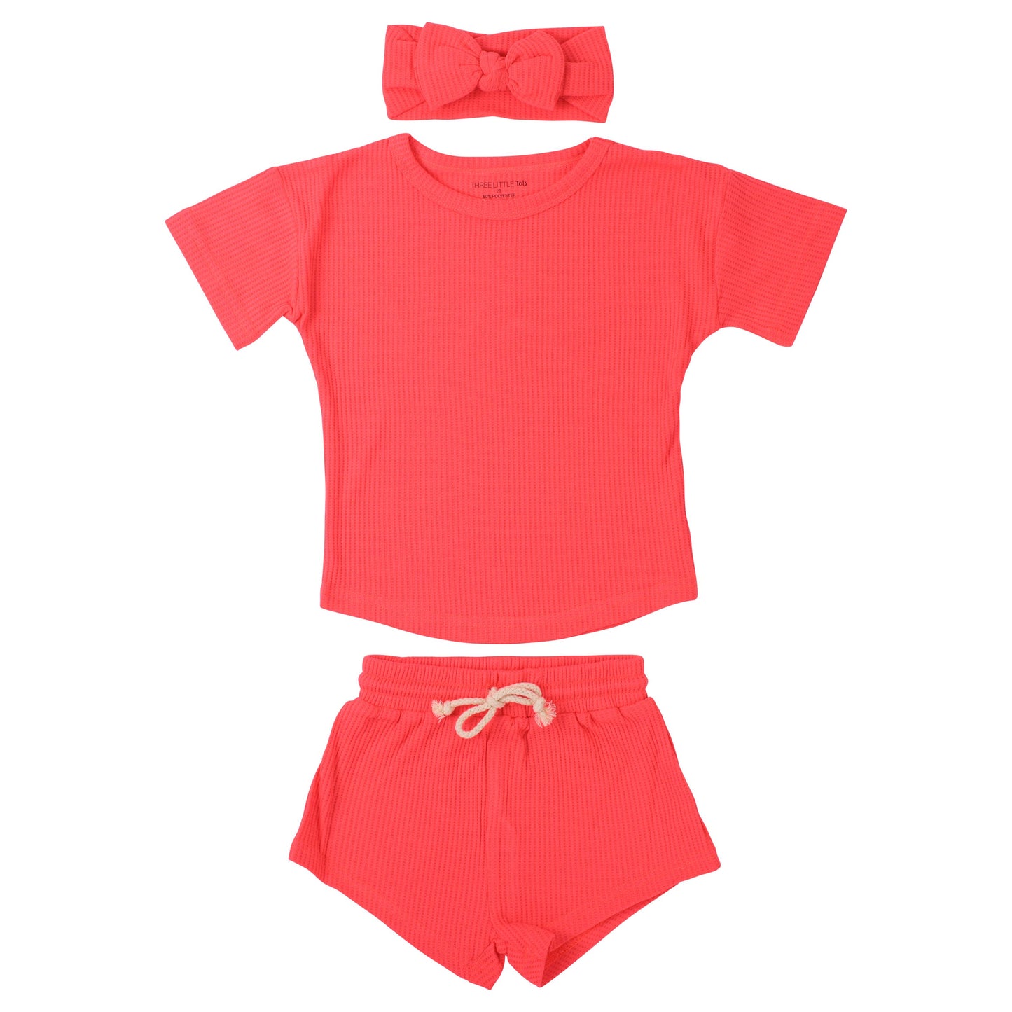 Neon Coral Waffle Set
