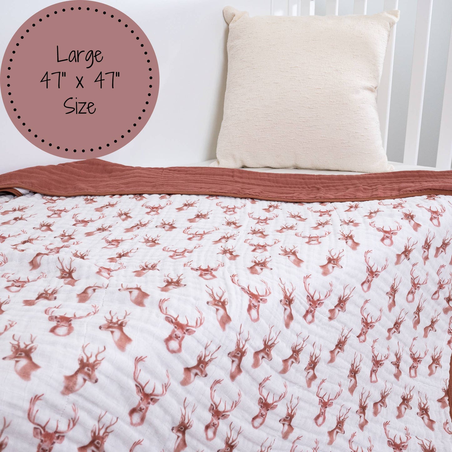 Oh Deer Baby Toddler 100% Cotton Muslin Blanket