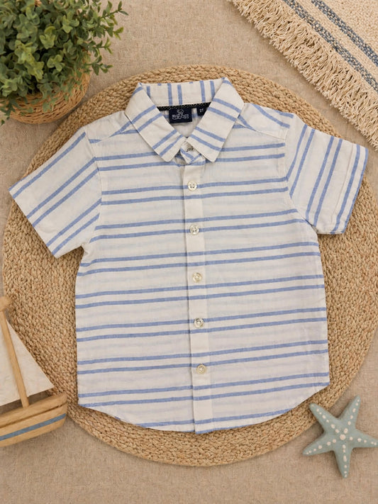 Horizontal Stripe Button Down