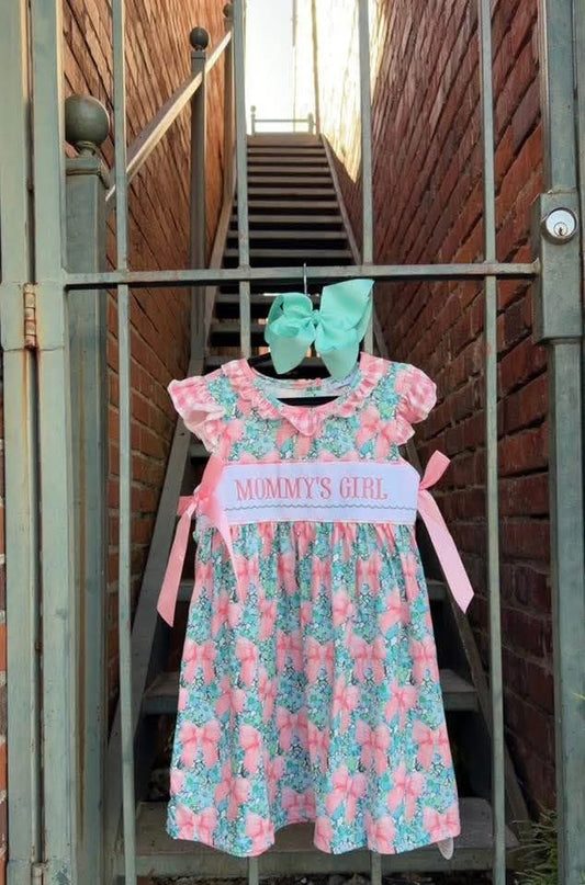 Mommy's Girl Floral Bow Dress (Sibling Match)