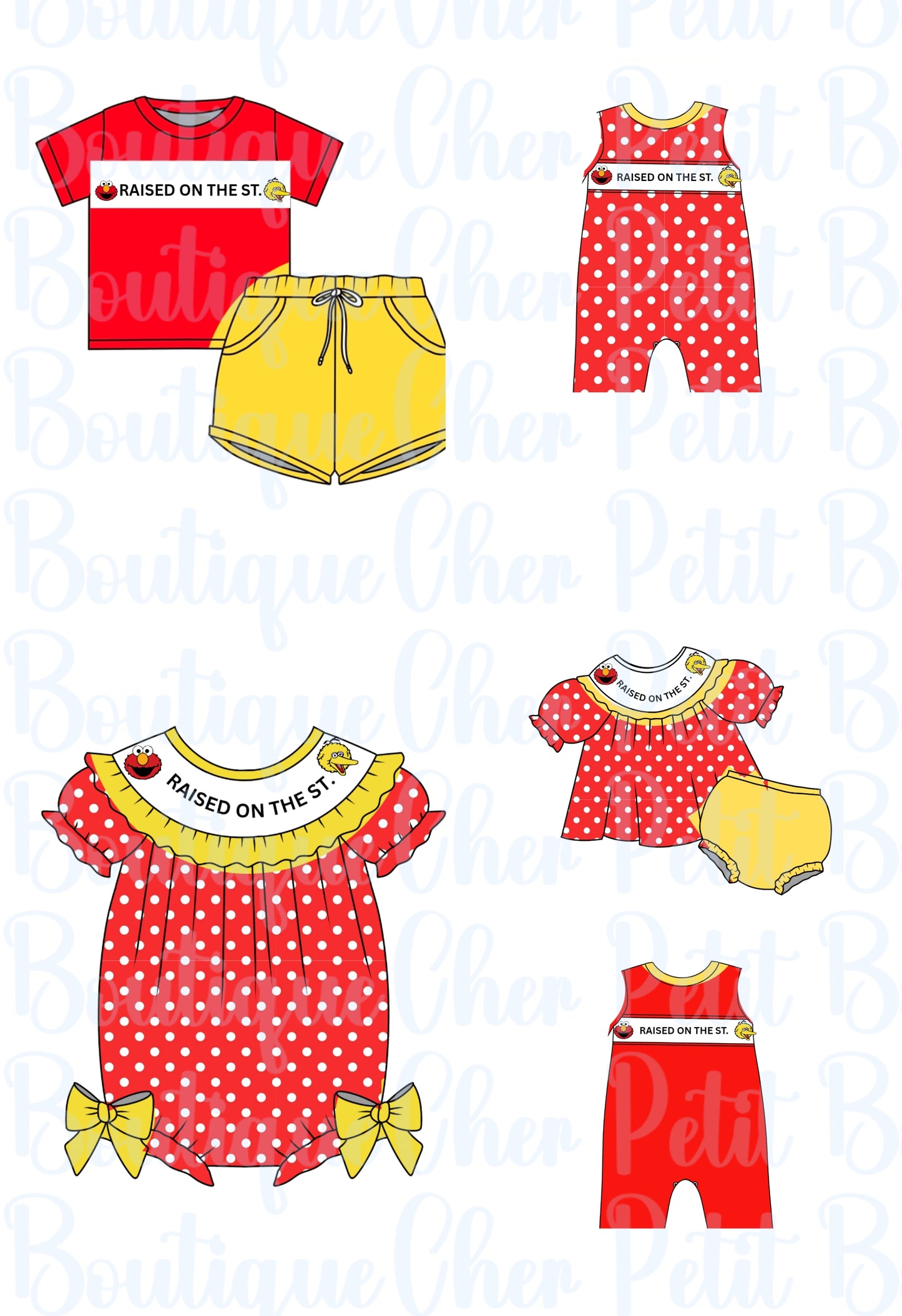 Raised on the St. - Sesame Street- Pre-Order - Machine Smocked