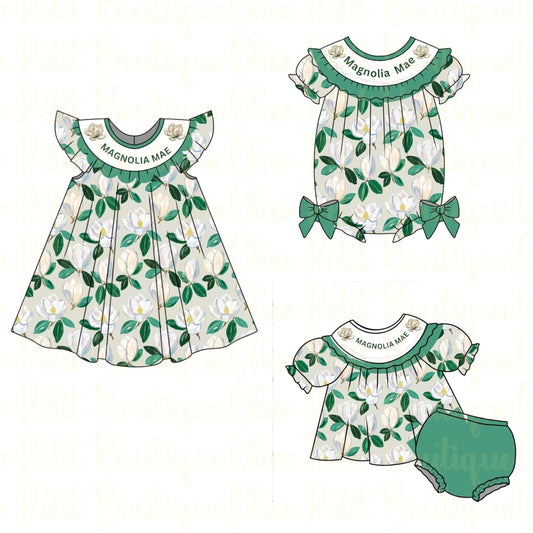 Custom Name- Magnolia- Pre-Order - Machine Smocked