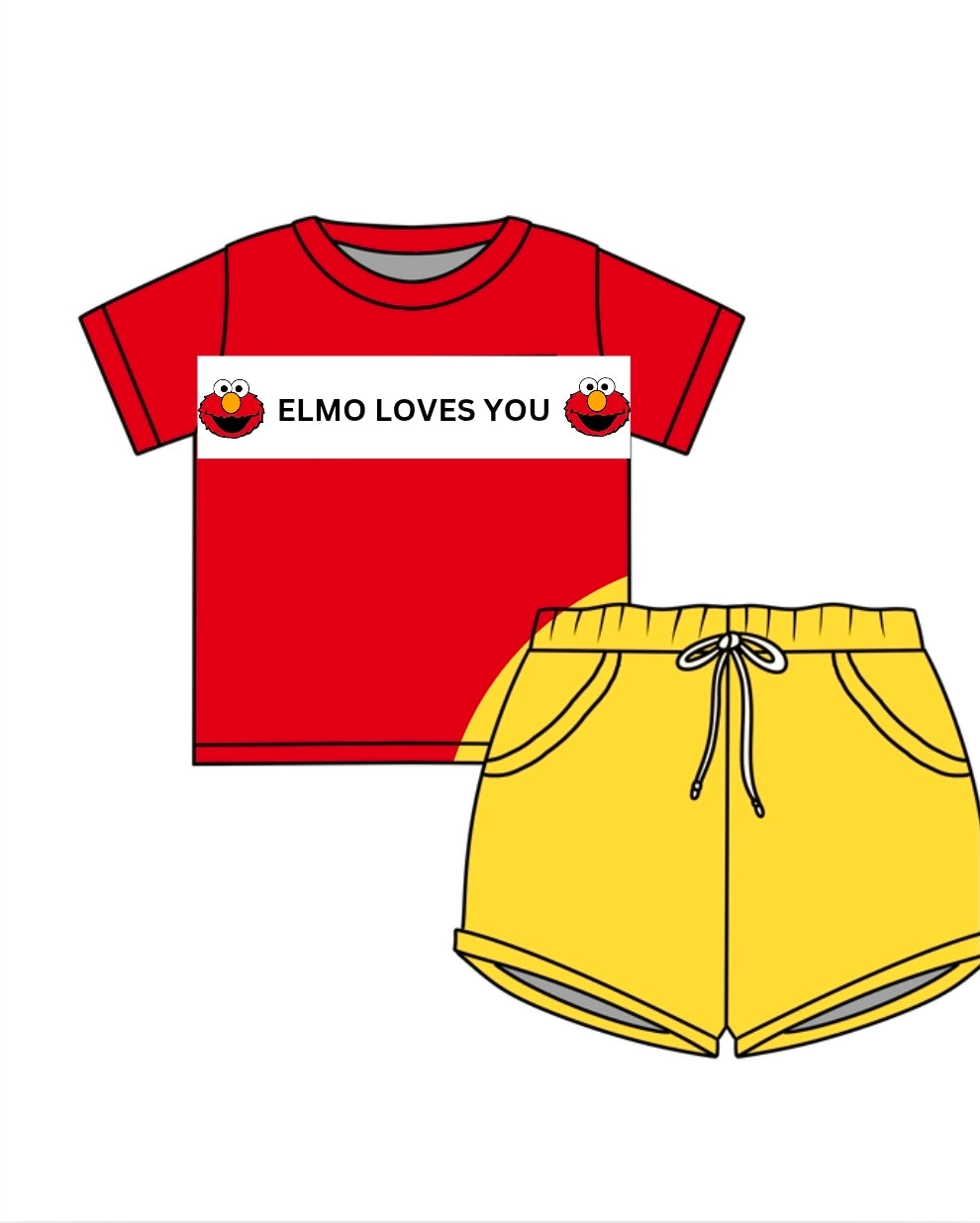 Sesame Street- Elmo Loves You -Machine Smocked -Pre-Order